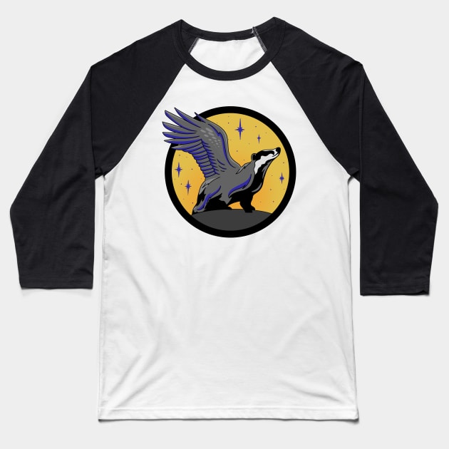 Huffleclaw Eagle Badger Combination House Emblem Baseball T-Shirt by Thenerdlady